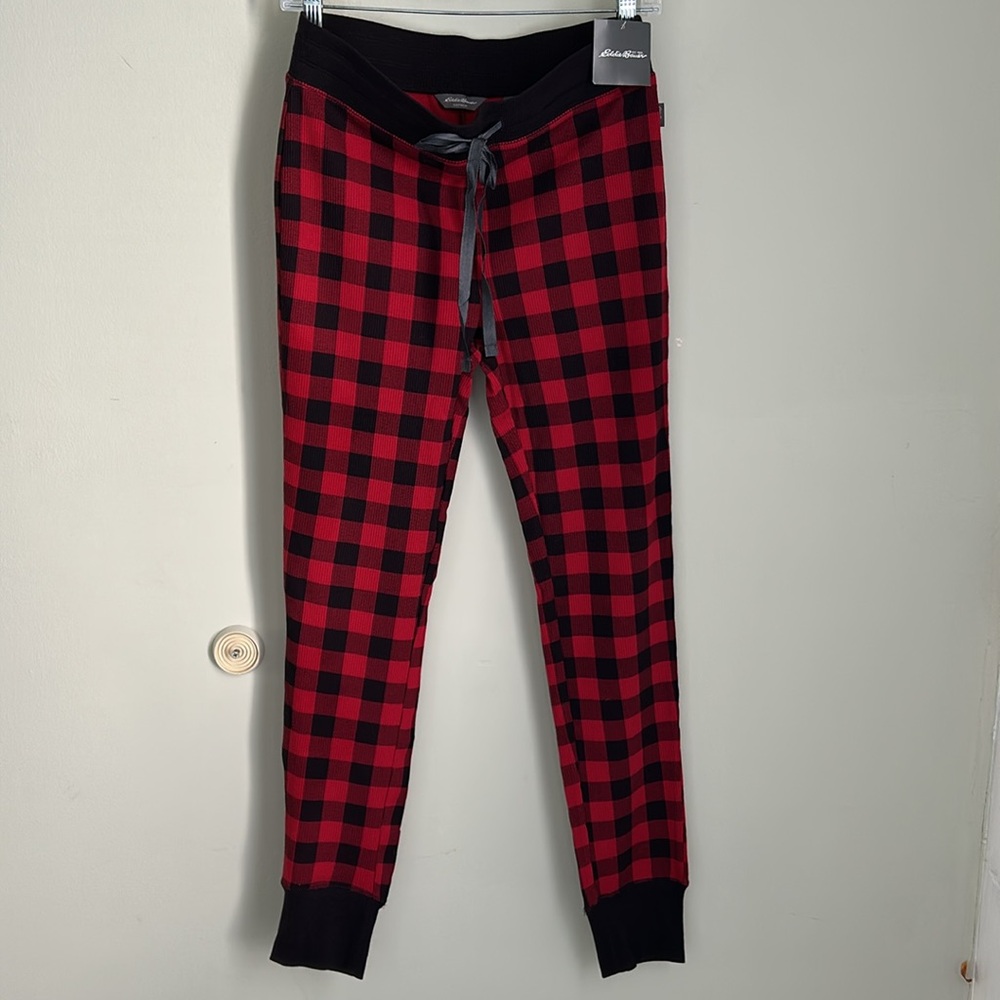 Eddie Bauer Scarlet and Black Plaid Sleep Pants - Picture 1 of 8